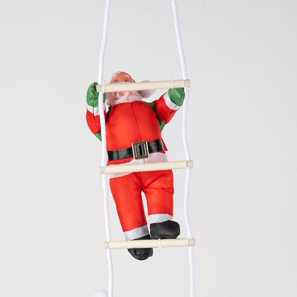 Climbing Santa Claus Doll – Ladder & Rope Hanging Ornament for Christmas Window Display, Festive Home Decoration (One/Two/Three Person, Ladder/Rope, Reindeer/Down Jacket Costume, 25-120cm)