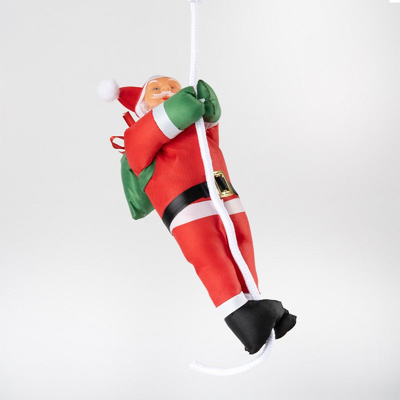 Climbing Santa Claus Doll – Ladder & Rope Hanging Ornament for Christmas Window Display, Festive Home Decoration (One/Two/Three Person, Ladder/Rope, Reindeer/Down Jacket Costume, 25-120cm)