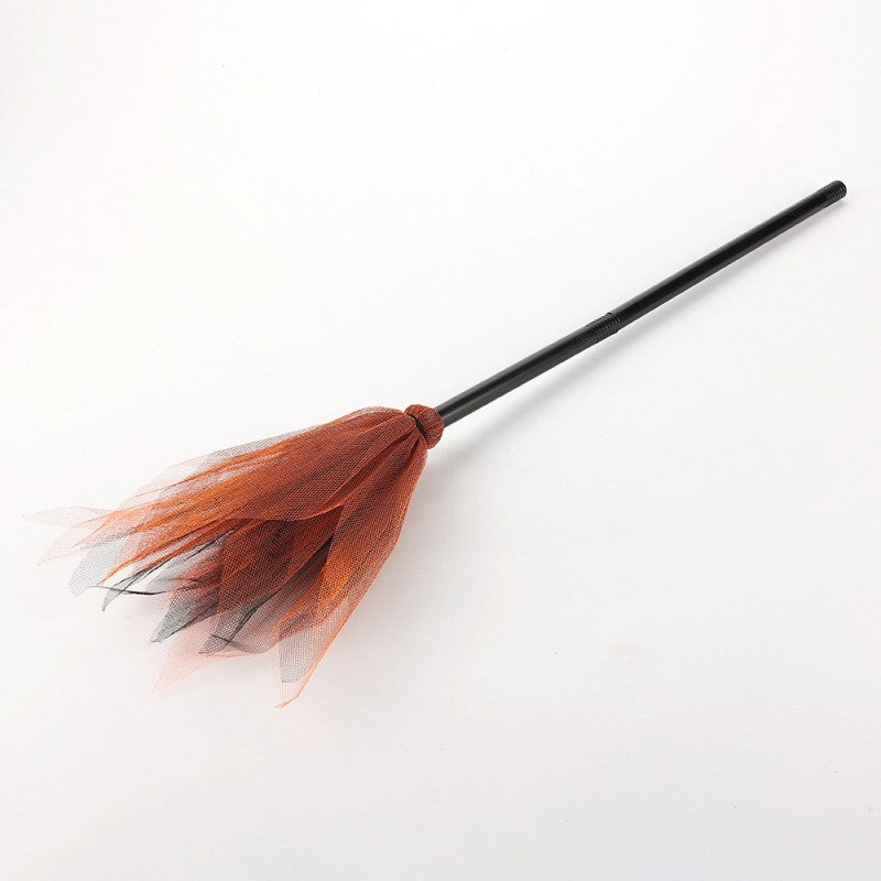 Witch Broomstick Prop | Detachable Hard Mesh Broom for Halloween Cosplay | 80cm