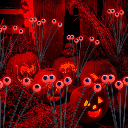 6-Head Ghost Eye Solar Ground Stake Light – Spooky Eyeball Lamp for Yard, Lawn, Pathway, Halloween Graveyard & Xmas Winter Wonderland