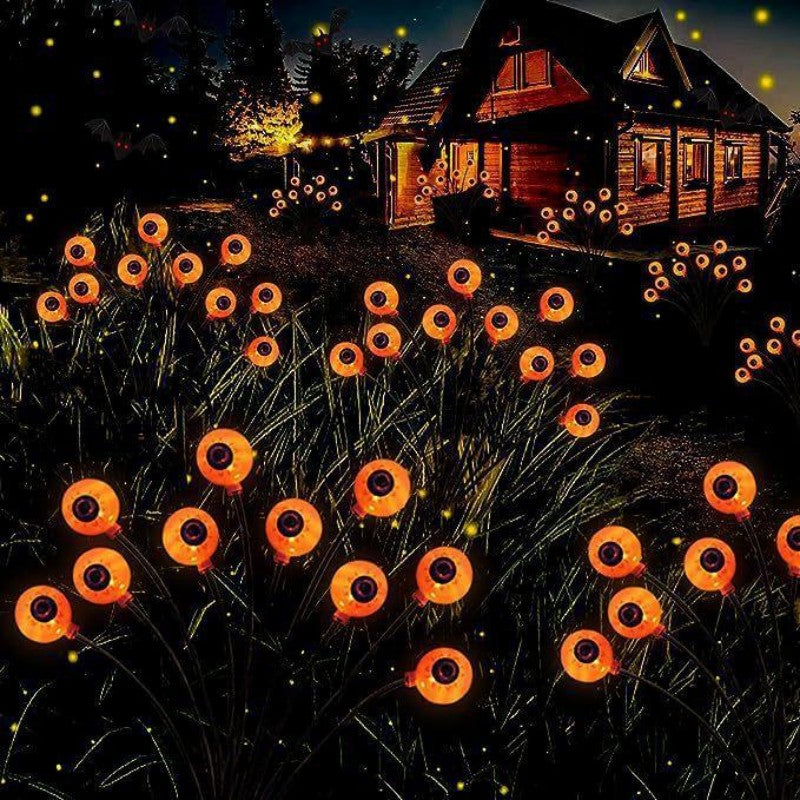 6-Head Ghost Eye Solar Ground Stake Light – Spooky Eyeball Lamp for Yard, Lawn, Pathway, Halloween Graveyard & Xmas Winter Wonderland