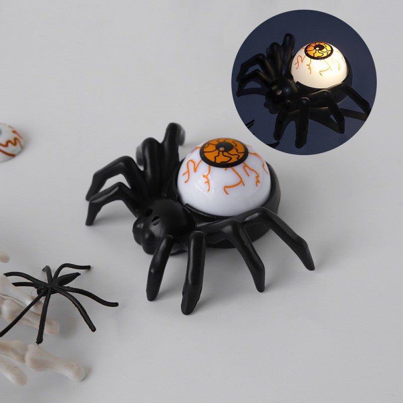 Halloween Spider Lamp & Eyeball Light – LED Flickering Candle, Pumpkin Figurine, Spooky Atmosphere Decor for Haunted House & Party