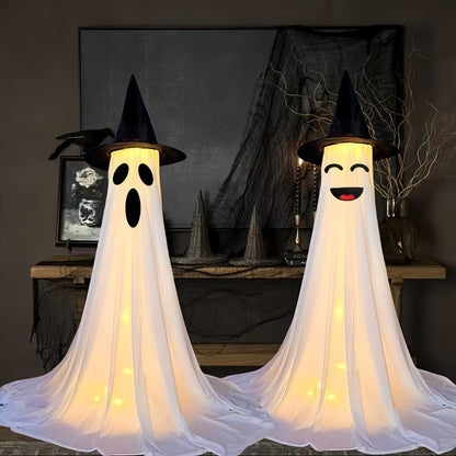 Halloween Inflatable Ghost Decoration | Outdoor Yard Standing Ghost | 120-165cm (Water Column/Tripod, Balloon/Plastic Head, Battery Box/Remote Control, 16+ Facial Expressions)