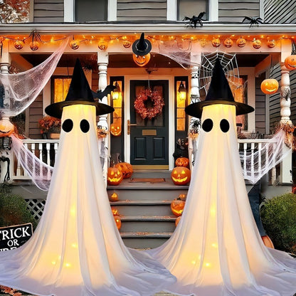 Halloween Inflatable Ghost Decoration | Outdoor Yard Standing Ghost | 120-165cm (Water Column/Tripod, Balloon/Plastic Head, Battery Box/Remote Control, 16+ Facial Expressions)