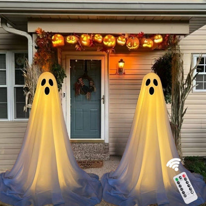Halloween Inflatable Ghost Decoration | Outdoor Yard Standing Ghost | 120-165cm (Water Column/Tripod, Balloon/Plastic Head, Battery Box/Remote Control, 16+ Facial Expressions)