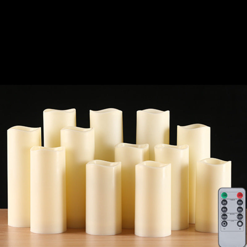 Outdoor waterproof PP LED candle with remote control 12-piece set