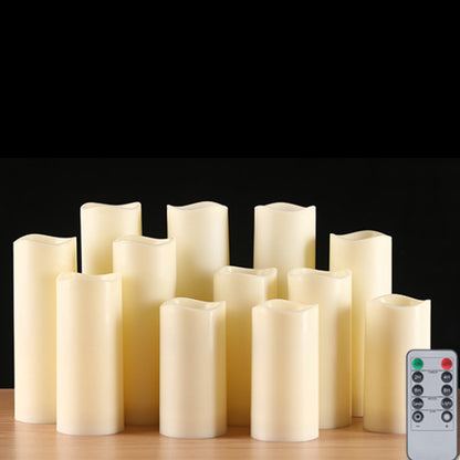 Outdoor waterproof PP LED candle with remote control 12-piece set
