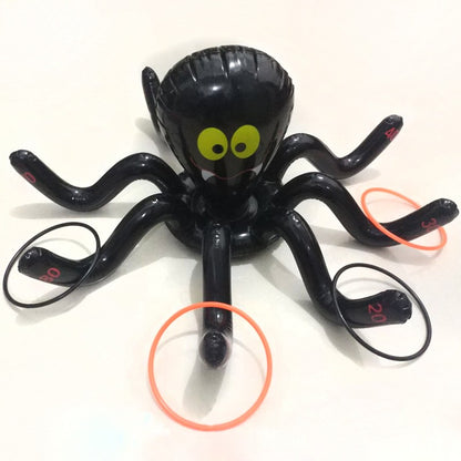 Halloween PVC Spider Ring Toss Game – Octopus Throwing Toy for Kids, Parent-Child Outdoor Play & Party Activity