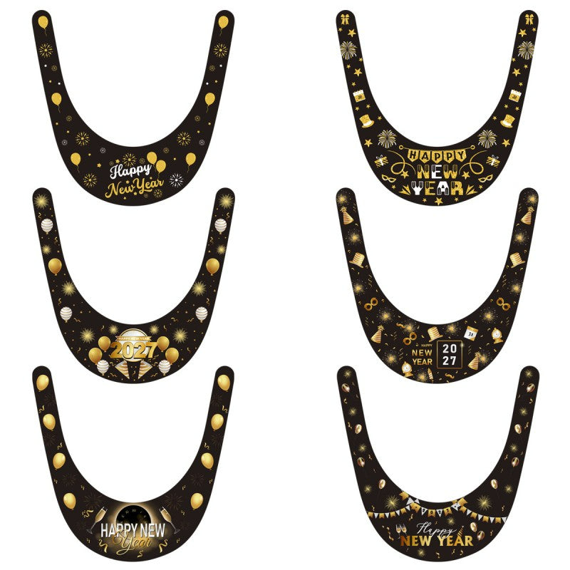 Black & Gold New Year Party Hats – 6 Pack Paper Cone Hats for NYE Celebration, Festive Headwear for 2027 Countdown, Bulk Custom Available