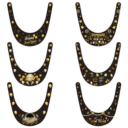 Black & Gold New Year Party Hats – 6 Pack Paper Cone Hats for NYE Celebration, Festive Headwear for 2027 Countdown, Bulk Custom Available