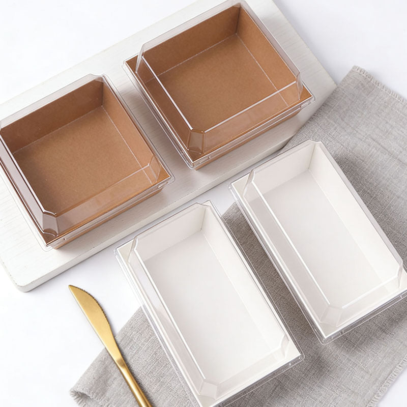 Paper sushi and sandwich box square and rectangular containers assortment