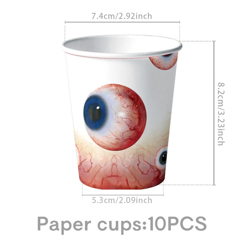 Big Eye Themed Party Decoration Set | Birthday & Halloween Supplies | Tableware & Garland Kit