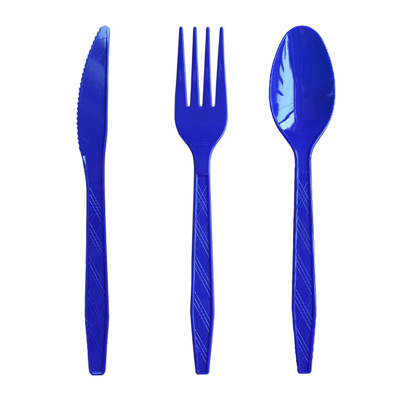 Gold Silver White & Rainbow Disposable Forks Knives Spoons – Party Cutlery Set