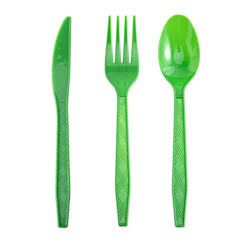 Gold Silver White & Rainbow Disposable Forks Knives Spoons – Party Cutlery Set