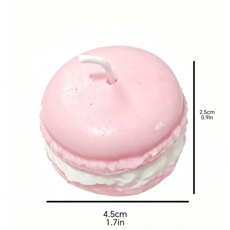 Wholesale pastel macaron birthday candles with gift box - Pink white peach oolong with dimensions