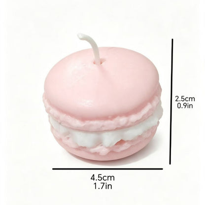 Wholesale pastel macaron birthday candles with gift box - Soft pink rose blush with dimensions