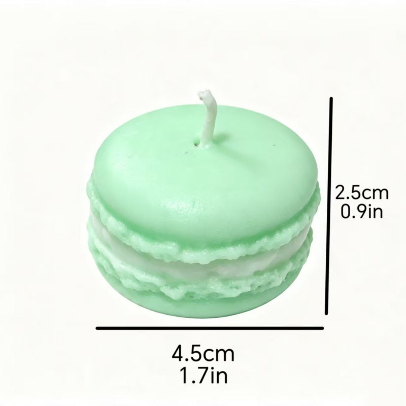 Wholesale pastel macaron birthday candles with gift box - Green sage and sea salt with dimensions