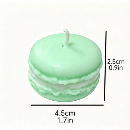Wholesale pastel macaron birthday candles with gift box - Green sage and sea salt with dimensions