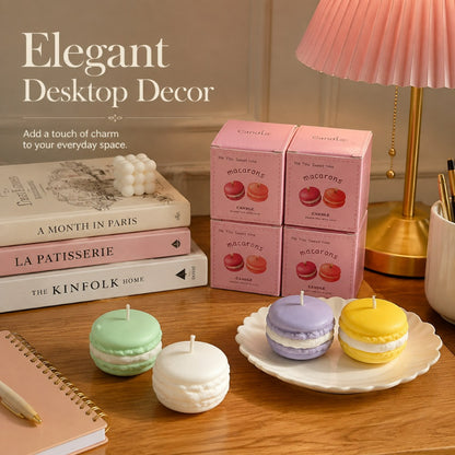 Wholesale pastel macaron birthday candles with gift box - Boxed packaging and table decor display