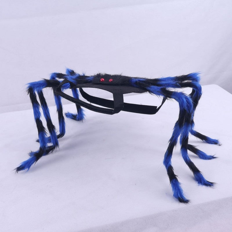 Halloween Pet Spider Costume | Dog Cat Dress Up with 8 Legs | Creepy Crawly Outfit (Black/Pink‑Black/Green‑Black/Blue‑Black/Orange‑Black/Purple‑Black, Small/Large)