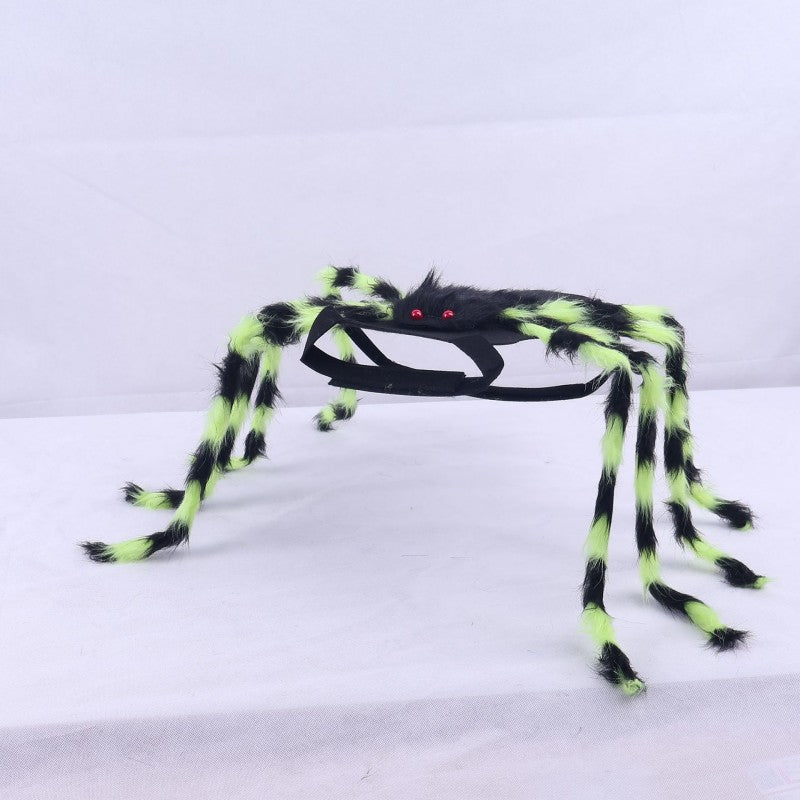 Halloween Pet Spider Costume | Dog Cat Dress Up with 8 Legs | Creepy Crawly Outfit (Black/Pink‑Black/Green‑Black/Blue‑Black/Orange‑Black/Purple‑Black, Small/Large)