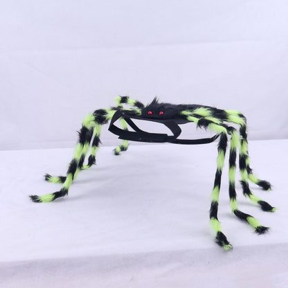 Halloween Pet Spider Costume | Dog Cat Dress Up with 8 Legs | Creepy Crawly Outfit (Black/Pink‑Black/Green‑Black/Blue‑Black/Orange‑Black/Purple‑Black, Small/Large)