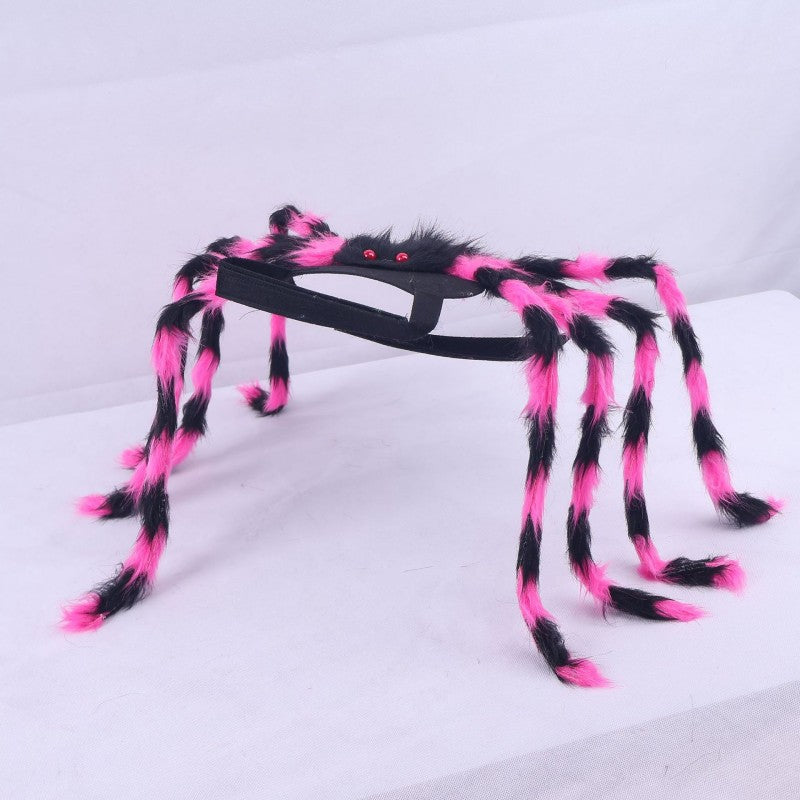 Halloween Pet Spider Costume | Dog Cat Dress Up with 8 Legs | Creepy Crawly Outfit (Black/Pink‑Black/Green‑Black/Blue‑Black/Orange‑Black/Purple‑Black, Small/Large)