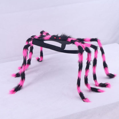 Halloween Pet Spider Costume | Dog Cat Dress Up with 8 Legs | Creepy Crawly Outfit (Black/Pink‑Black/Green‑Black/Blue‑Black/Orange‑Black/Purple‑Black, Small/Large)