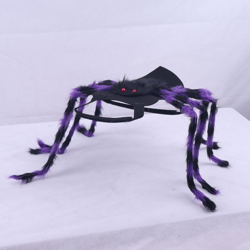 Halloween Pet Spider Costume | Dog Cat Dress Up with 8 Legs | Creepy Crawly Outfit (Black/Pink‑Black/Green‑Black/Blue‑Black/Orange‑Black/Purple‑Black, Small/Large)