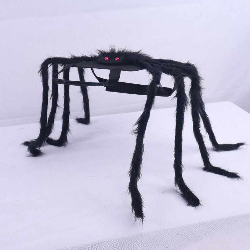 Halloween Pet Spider Costume | Dog Cat Dress Up with 8 Legs | Creepy Crawly Outfit (Black/Pink‑Black/Green‑Black/Blue‑Black/Orange‑Black/Purple‑Black, Small/Large)