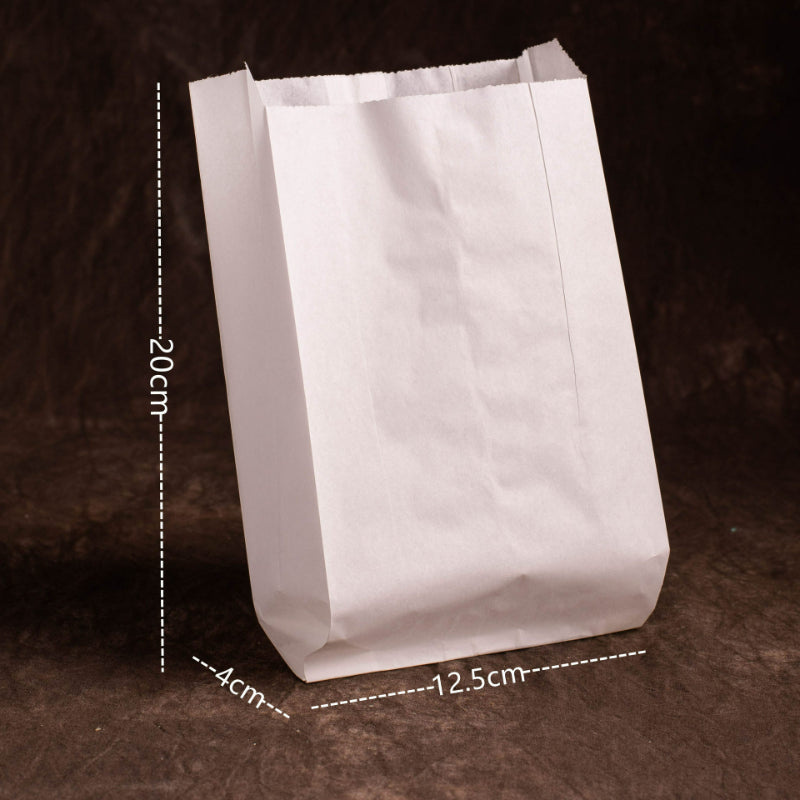 Pinch bottom kraft bag bleached white medium grocery pouch