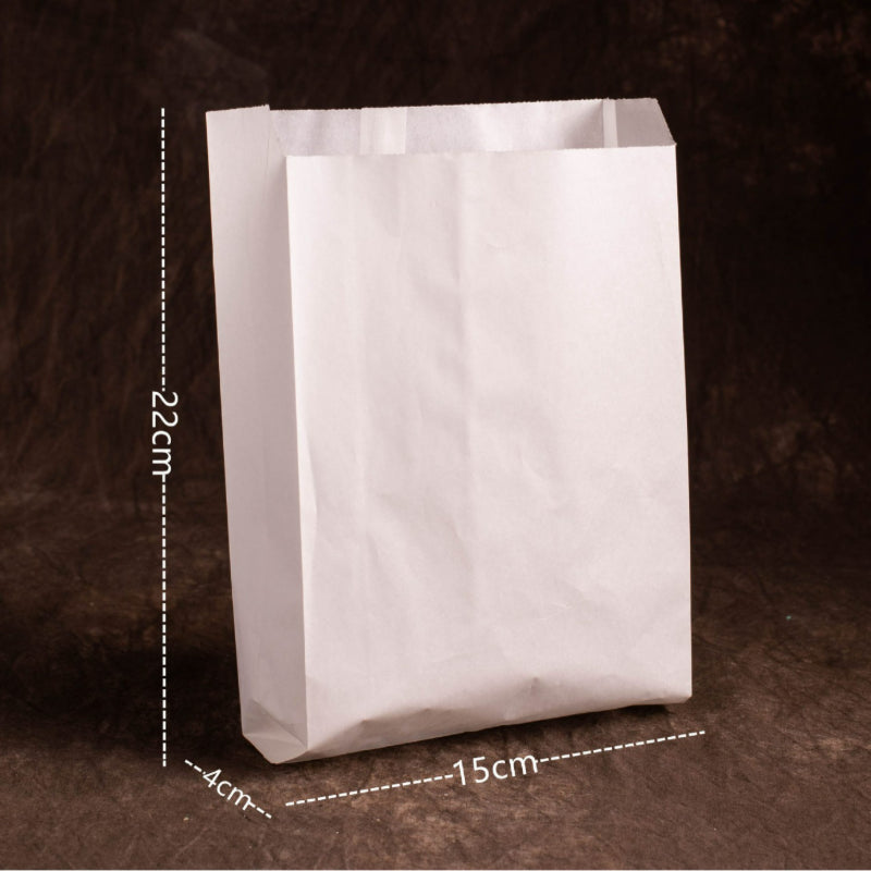 Pinch bottom kraft bag bleached white standard takeout bag