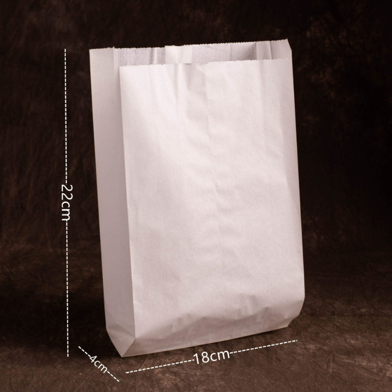 Pinch bottom kraft bag bleached white wide gusseted pouch