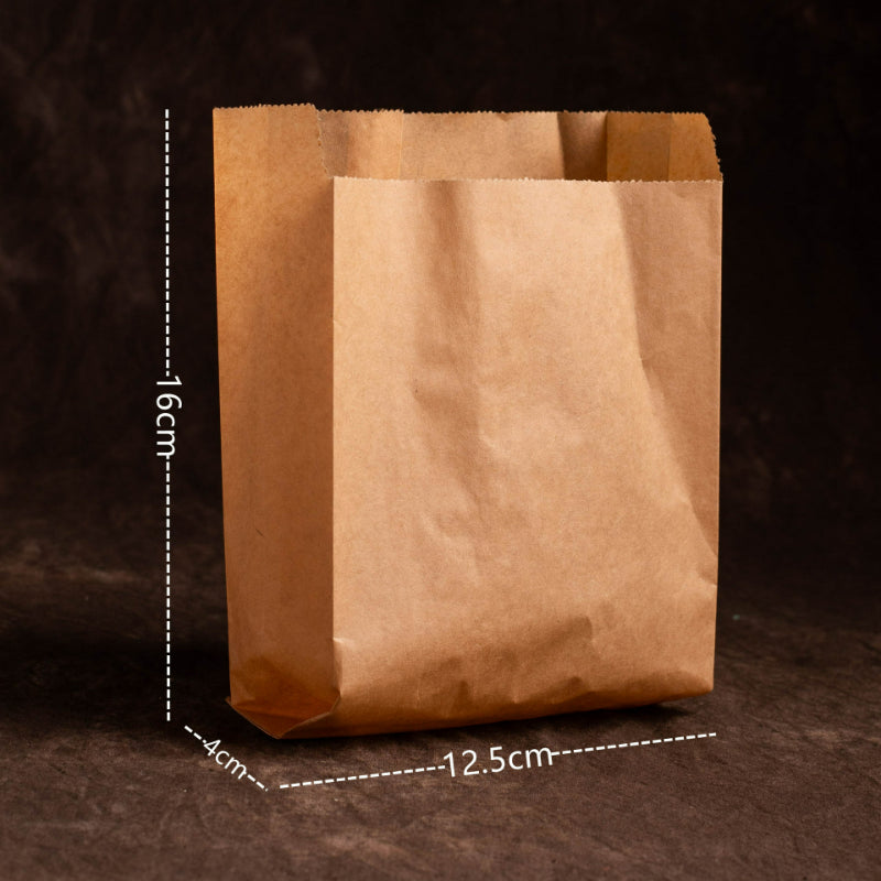 Pinch bottom kraft bag natural brown square takeout pouch