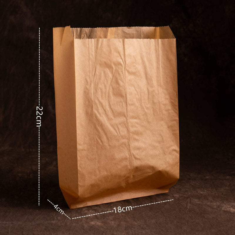 Pinch bottom kraft bag natural brown wide gusseted pouch