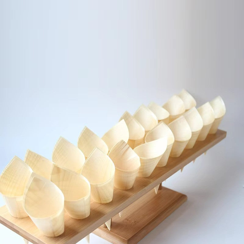 Artisanal Pine Wood Tasting Cones - For Ice Cream, Appetizers & Gourmet Sampling