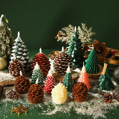 Pine Cone LED Candle Bullet Shape – Flameless Flickering Tealight for Christmas Wedding Party, Centerpiece, Home & Venue Decoration