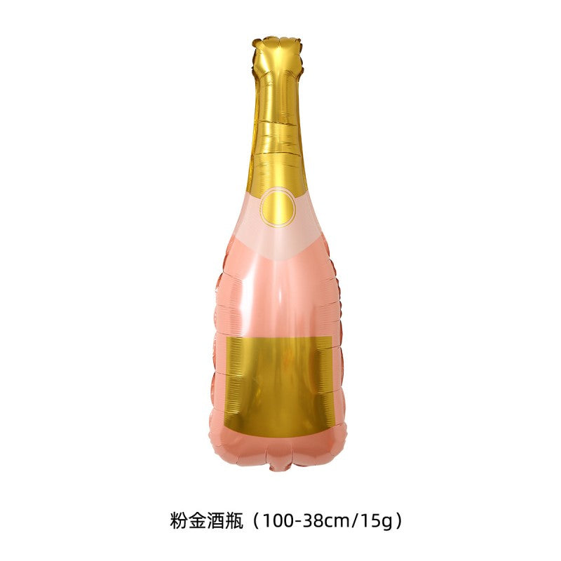 Wine Bottle & Glass Foil Balloons – Aluminium Mylar Balloons for New Year, Birthday, Bachelorette & Wine Tasting Party Decor