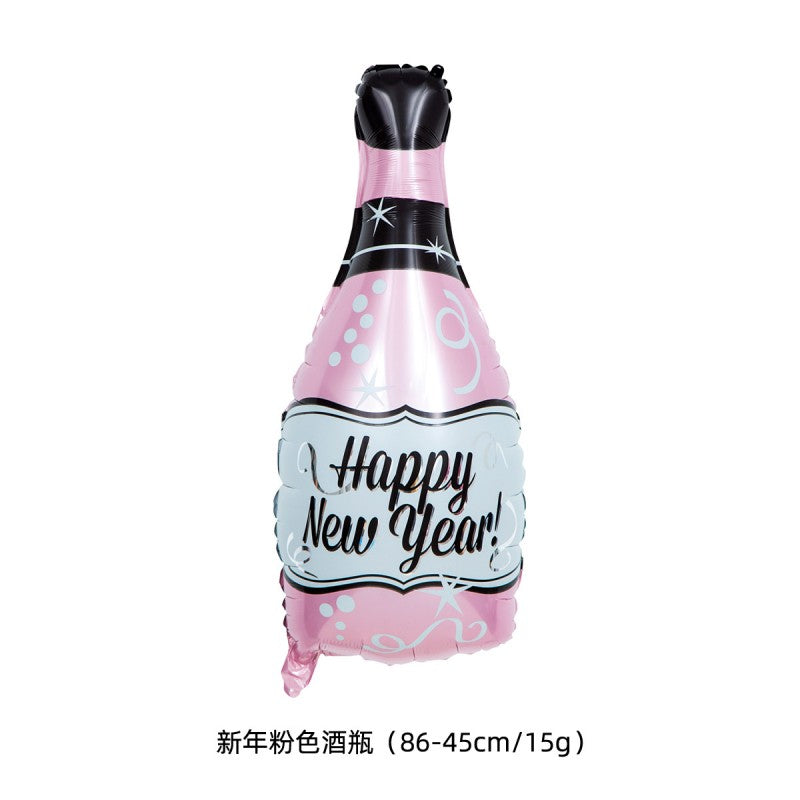 Wine Bottle & Glass Foil Balloons – Aluminium Mylar Balloons for New Year, Birthday, Bachelorette & Wine Tasting Party Decor