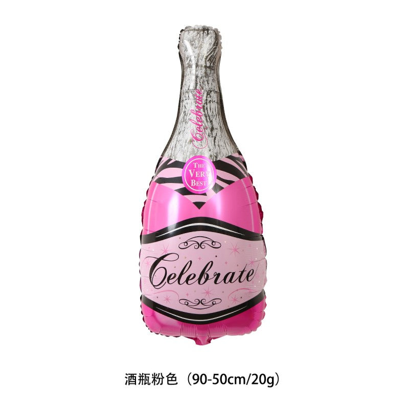Wine Bottle & Glass Foil Balloons – Aluminium Mylar Balloons for New Year, Birthday, Bachelorette & Wine Tasting Party Decor