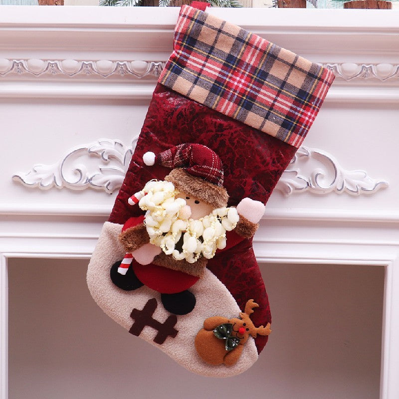 Christmas Stocking & Gift Bag Set – Small Stocking Ornaments for Tree Hanging Decor, Holiday Pouch for Candy & Presents