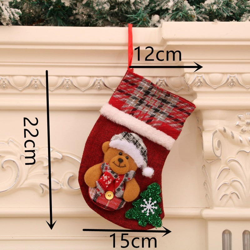 Christmas Stocking & Gift Bag Set – Small Stocking Ornaments for Tree Hanging Decor, Holiday Pouch for Candy & Presents