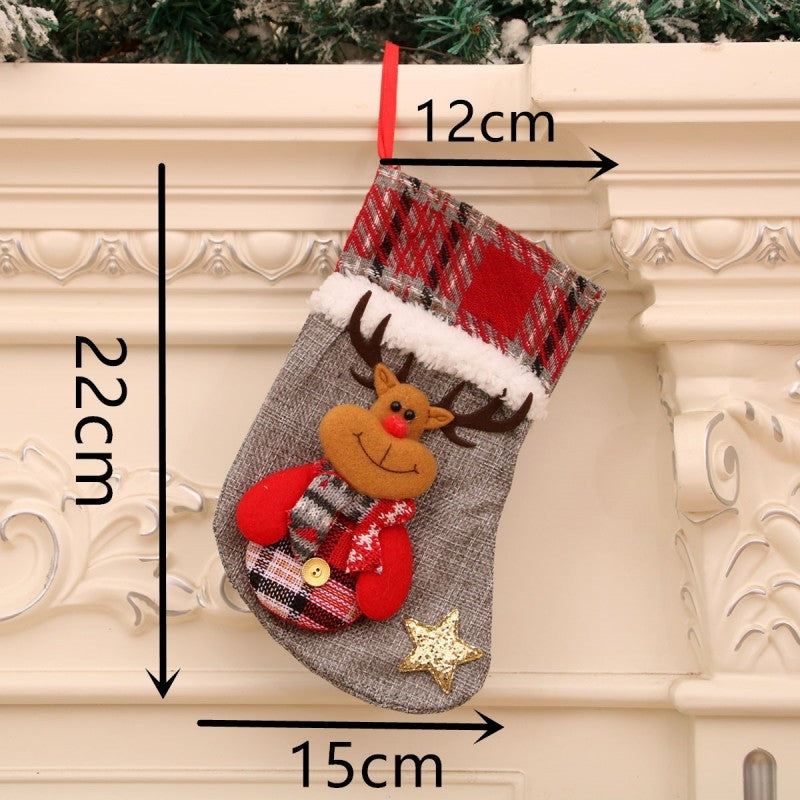 Christmas Stocking & Gift Bag Set – Small Stocking Ornaments for Tree Hanging Decor, Holiday Pouch for Candy & Presents