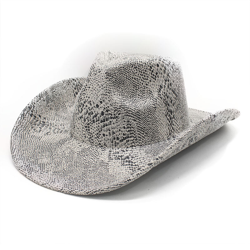 Plain cracked pattern cowboy hat in beige 03 with mottled texture