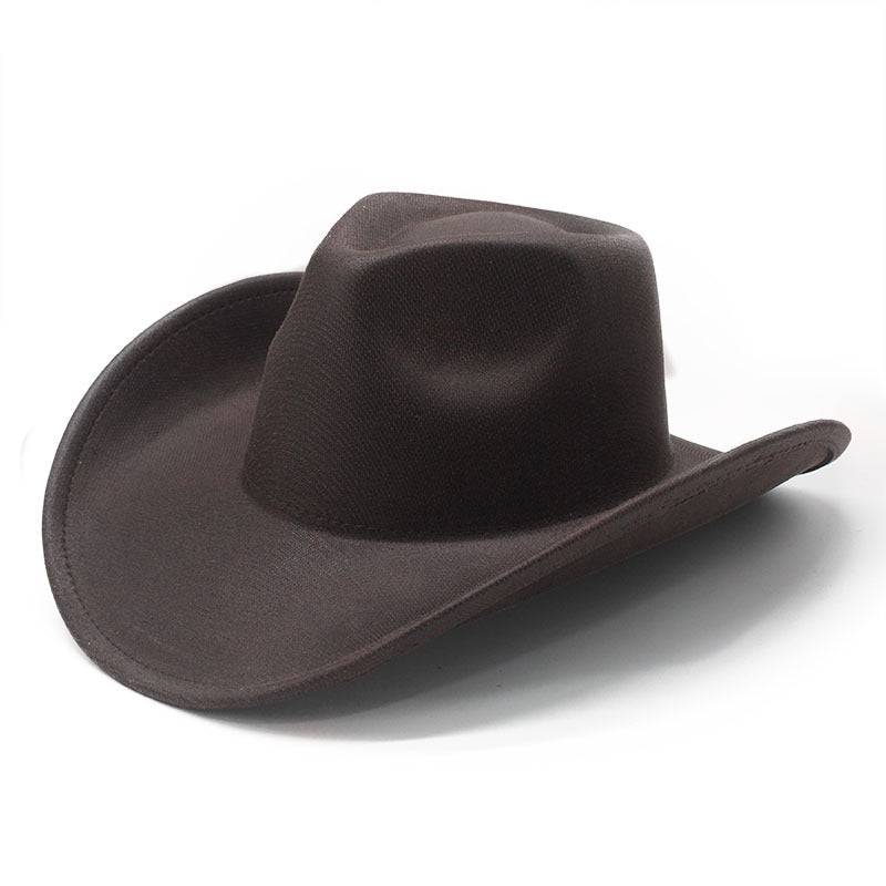 Plain cracked pattern cowboy hat in brown 01