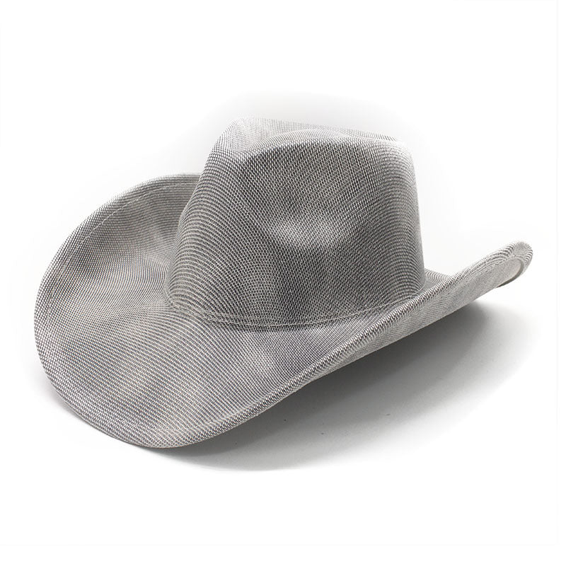 Plain cracked pattern cowboy hat in beige 01