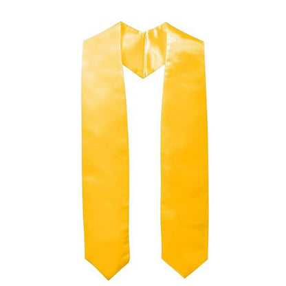 Satin graduation stole glossy gold fabric with pointed ends