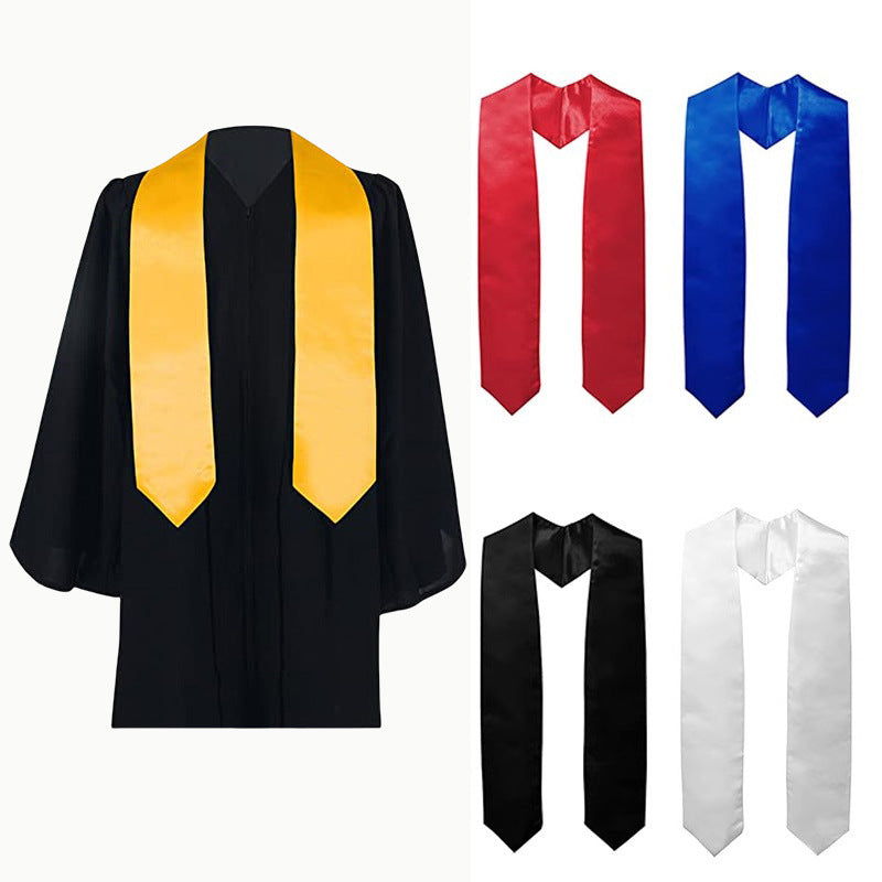Satin graduation stole five color assortment with gown mockup