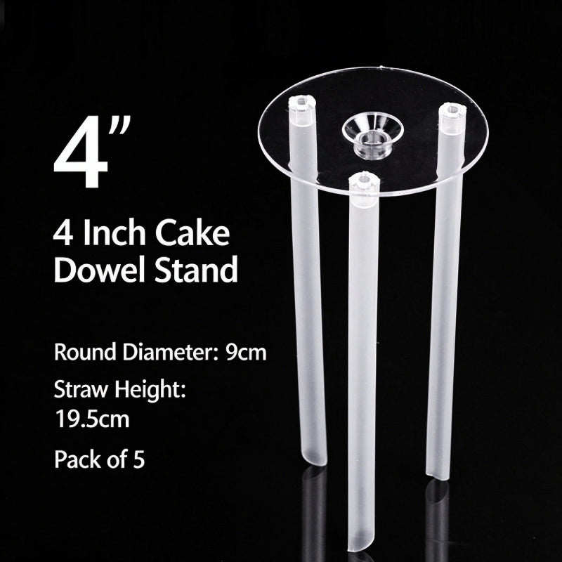 Plastic cake dowel stand - 4-inch standard clear 5-set specifications