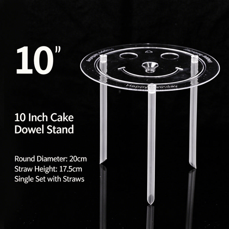 Plastic cake dowel stand - 10-inch reinforced clear 5-set pack